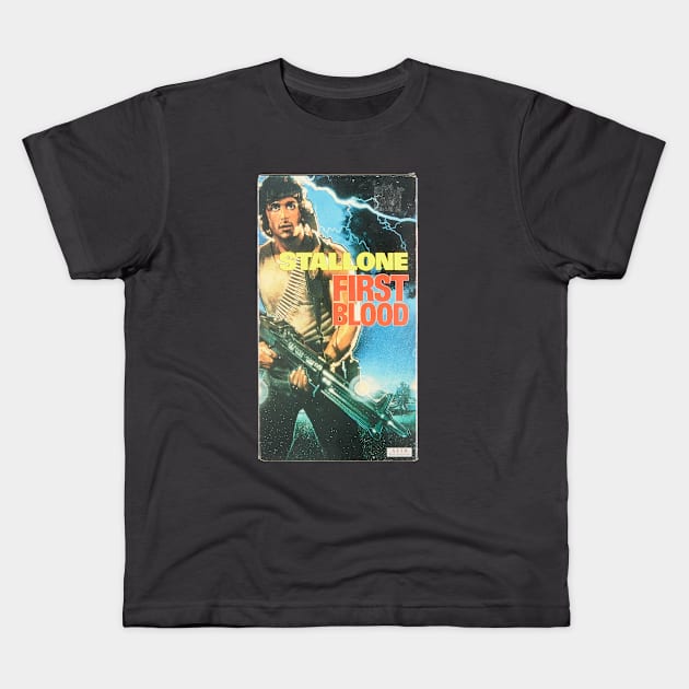 Rambo First Blood VHS Kids T-Shirt by Ultimate Action Movie Club